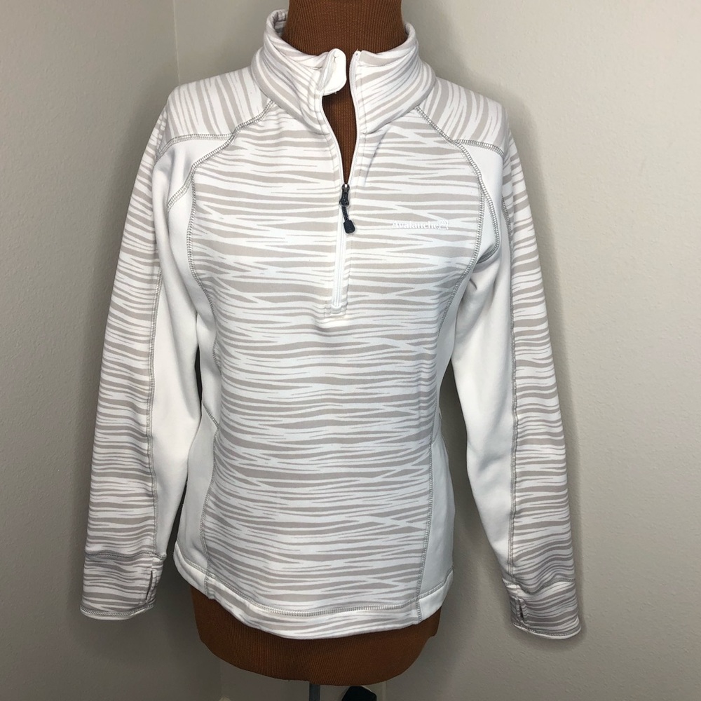 Avalanche White Gray Striped Pullover